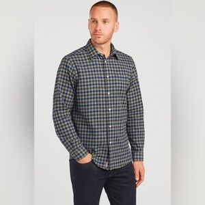 Barbour Men’s Blue and Green Plaid Flannel Button Down